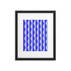 Retro Wavy Lines Pattern in Ocean Blue Framed Art Print Gallery Image 5