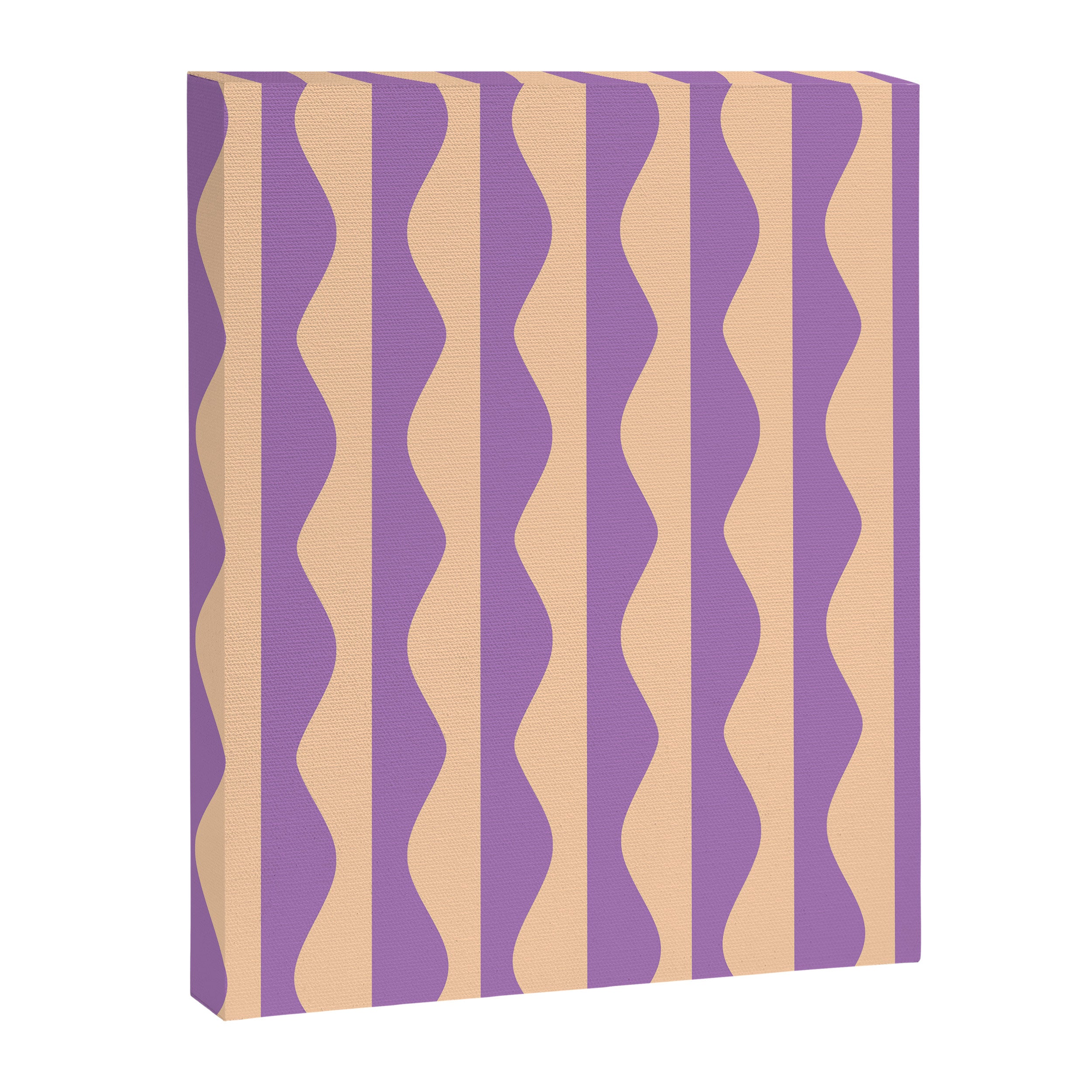 Retro Wavy Lines Pattern in Purple & Peach Canvas Print Gallery Image 6