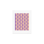 Retro Wavy Lines Pattern in Purple & Peach Art Print Gallery Image 1