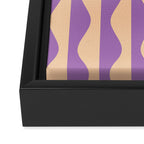 Retro Wavy Lines Pattern in Purple & Peach Framed Canvas Print Gallery Image 3