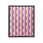 Retro Wavy Lines Pattern in Purple & Peach Framed Canvas Print Gallery Image 6