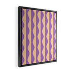 Retro Wavy Lines Pattern in Purple & Peach Framed Canvas Print Gallery Image 2