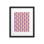 Retro Wavy Lines Pattern in Purple & Peach Framed Art Print Gallery Image 5