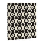 Retro Wavy Stripes with Flowers in Black & Off White Canvas Print Gallery Image 6