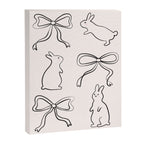 Ribbon Bows and Bunnies in Black and Linen White Canvas Print Gallery Image 8