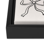 Ribbon Bows and Bunnies in Black and Linen White Framed Canvas Print Gallery Image 3