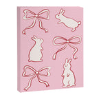 Ribbon Bows and Bunnies in Red, Pink and White Canvas Print Gallery Image 8