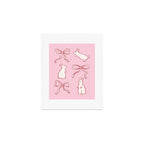 Ribbon Bows and Bunnies in Red, Pink and White Art Print Gallery Image 1