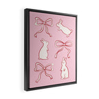 Ribbon Bows and Bunnies in Red, Pink and White Framed Canvas Print Gallery Image 2