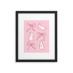 Ribbon Bows and Bunnies in Red, Pink and White Framed Art Print Gallery Image 6