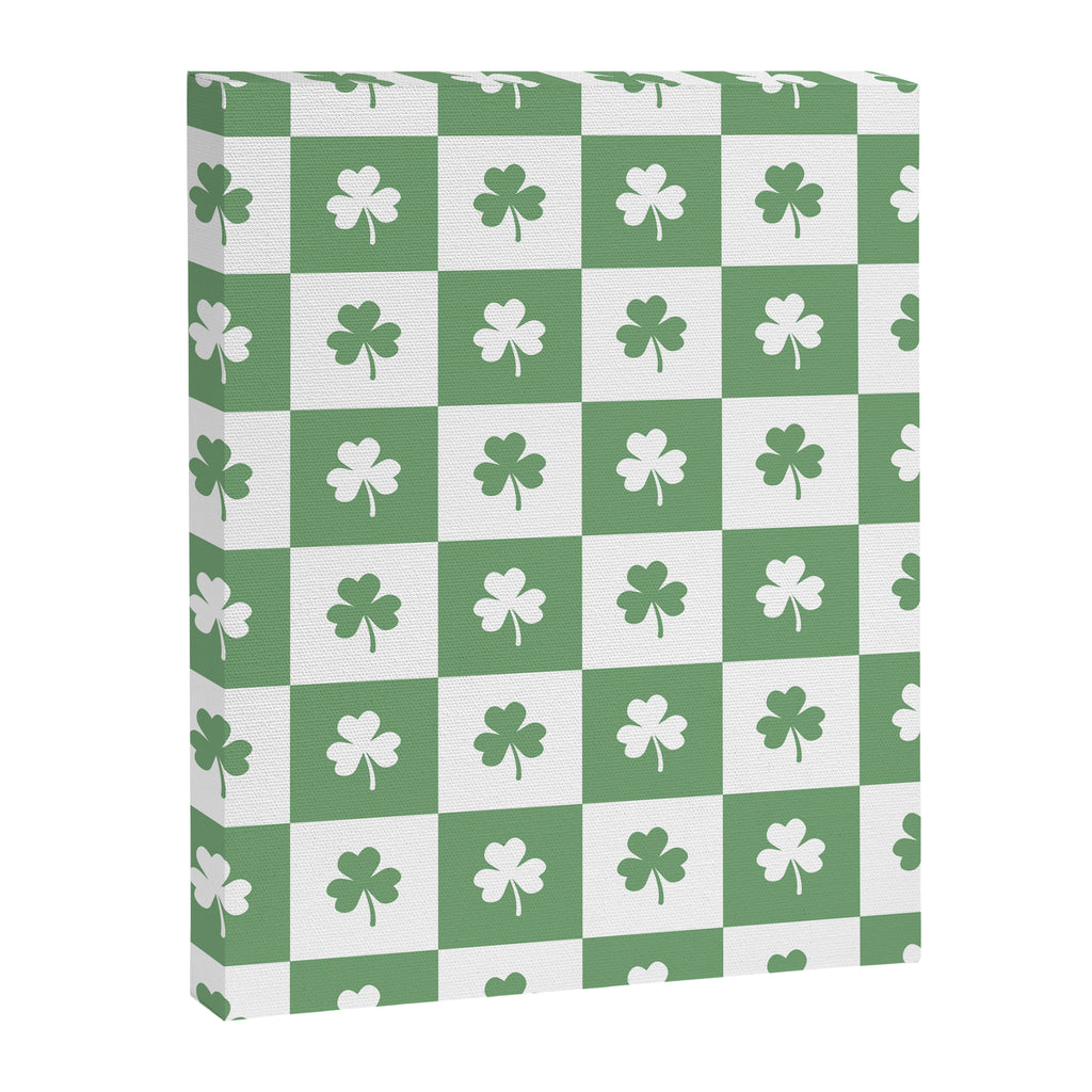 Shamrock Checkered Pattern Canvas Print Gallery Image 6