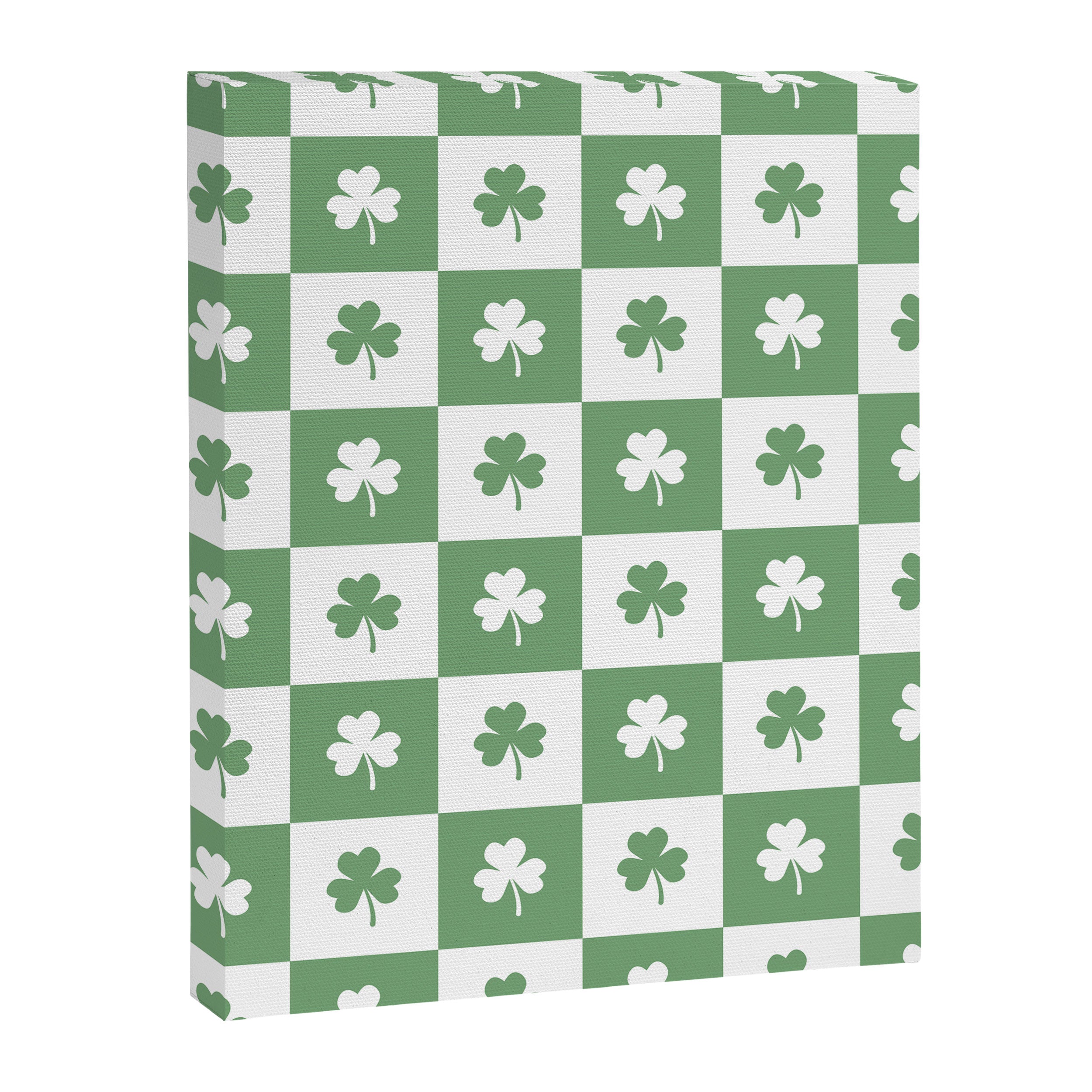 Shamrock Checkered Pattern Canvas Print Gallery Image 6