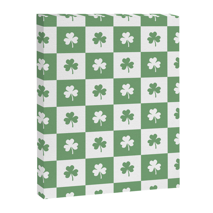 Shamrock Checkered Pattern Canvas Print Gallery Image 1
