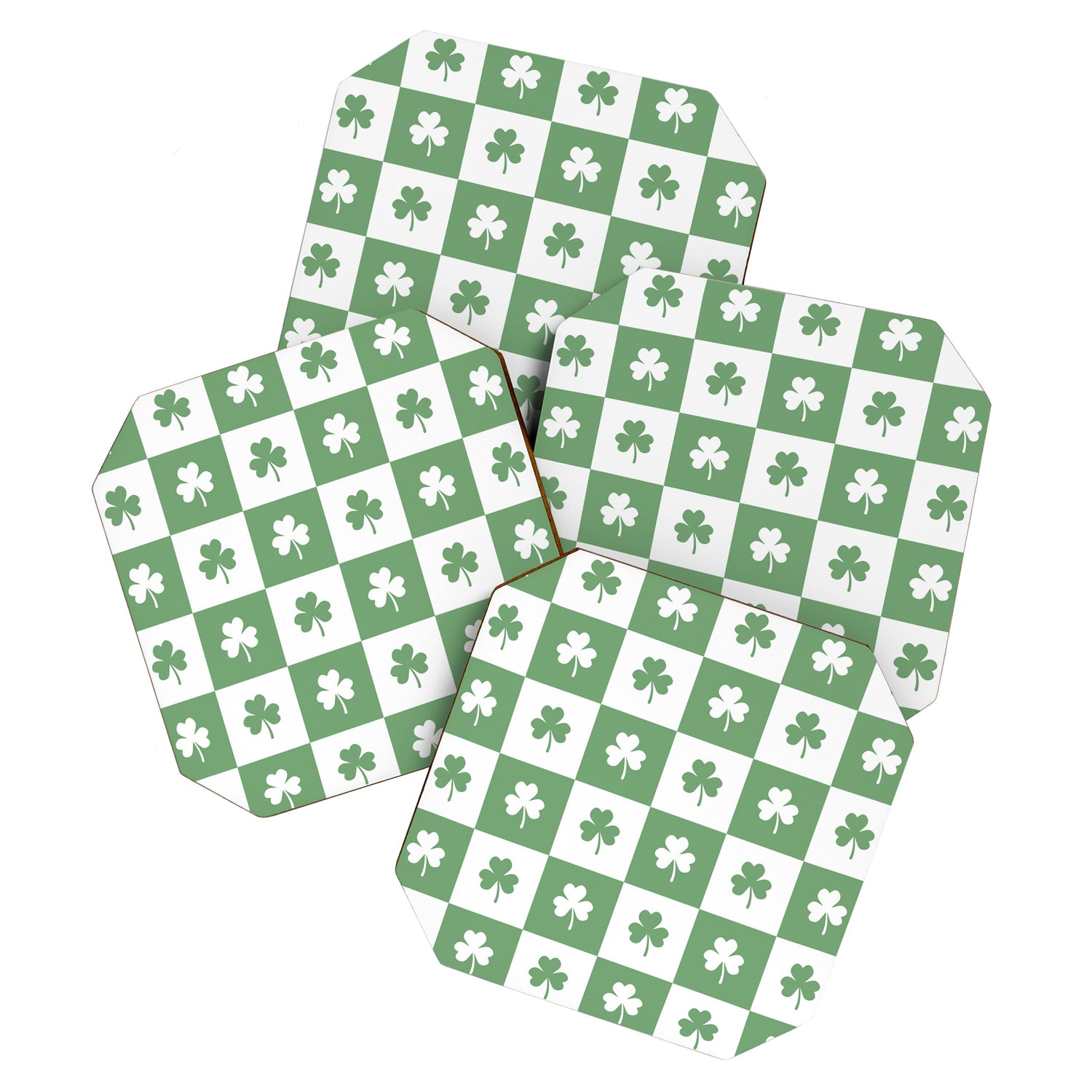 Shamrock Checkered Pattern Coaster Gallery Image 1