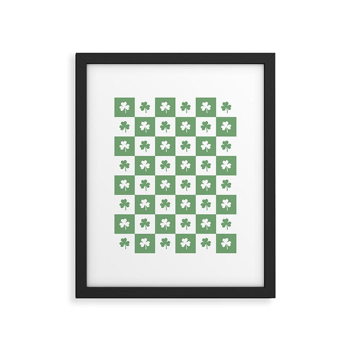 Shamrock Checkered Pattern Framed Art Print Gallery Image 1
