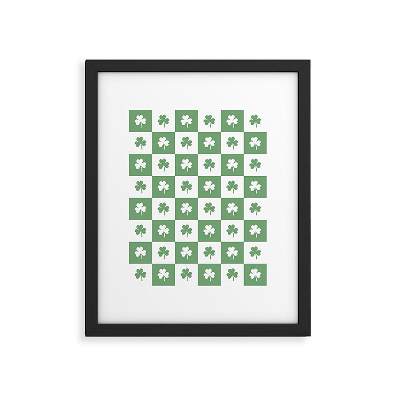 Shamrock Checkered Pattern Framed Art Print Gallery Image 5