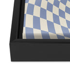 Sky Blue Checker Framed Canvas Print Gallery Image 3