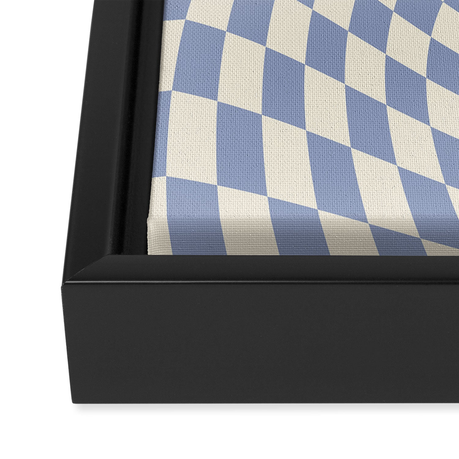 Sky Blue Checker Framed Canvas Print Gallery Image 3