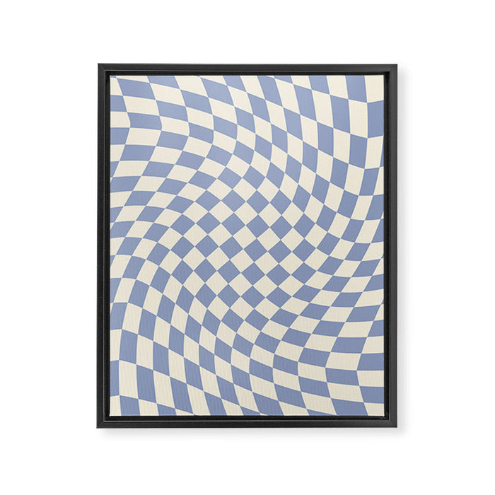 Sky Blue Checker Framed Canvas Print Gallery Image 1
