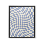 Sky Blue Checker Framed Canvas Print Gallery Image 6