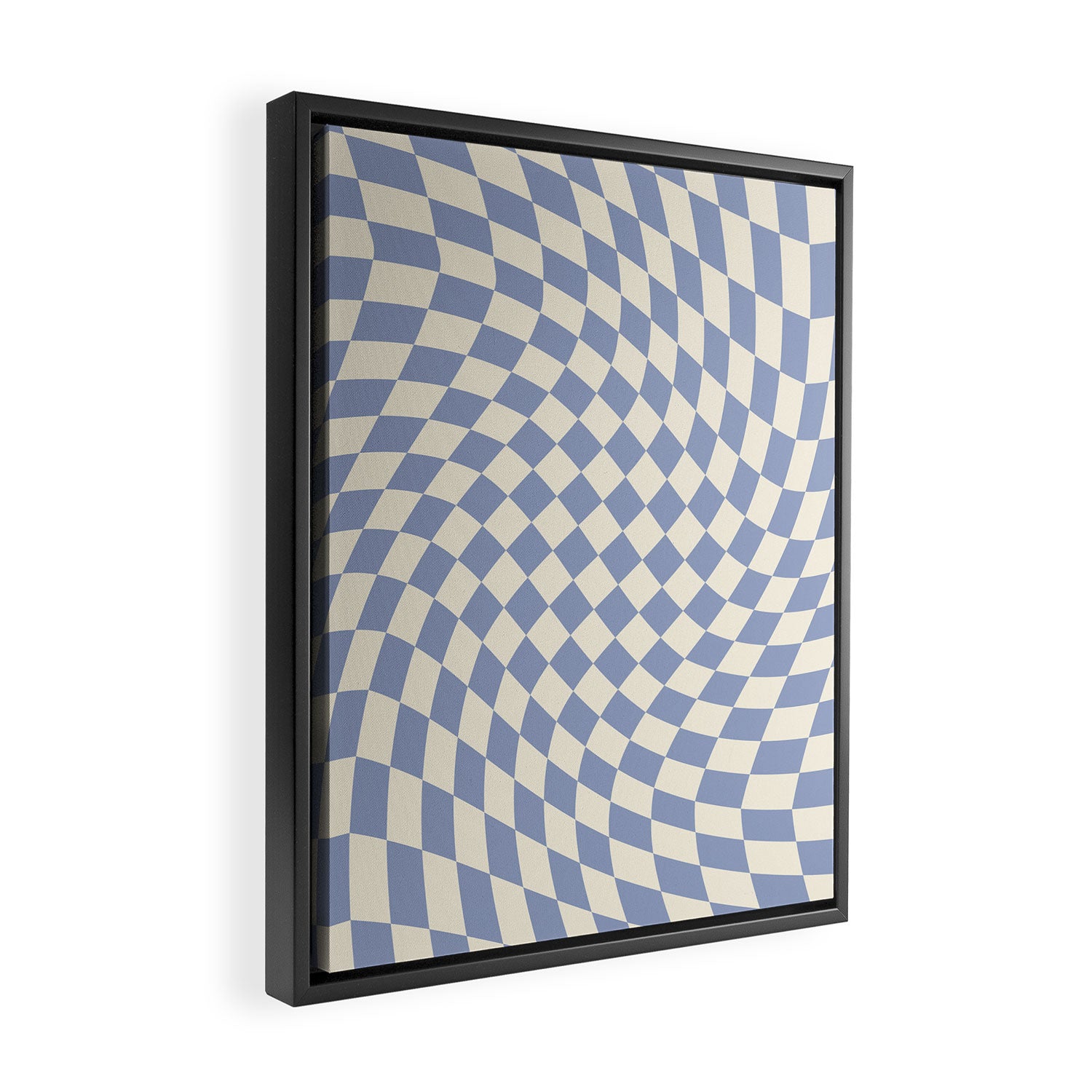 Sky Blue Checker Framed Canvas Print Gallery Image 2