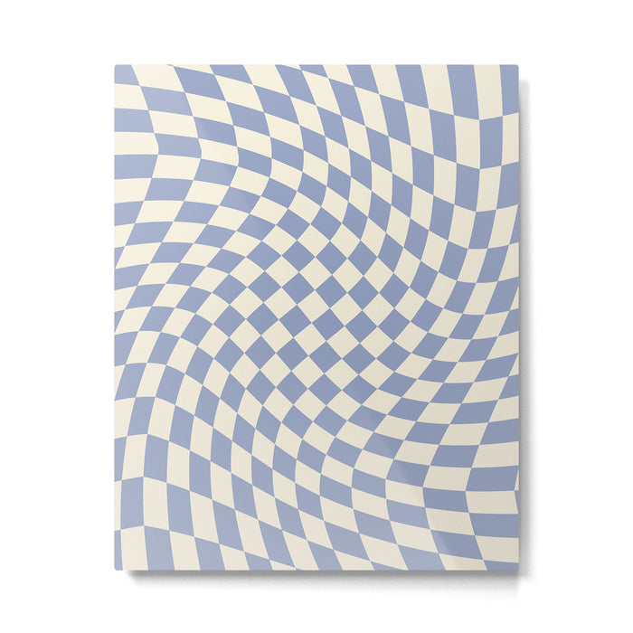 Sky Blue Checker Metal Print Gallery Image 1