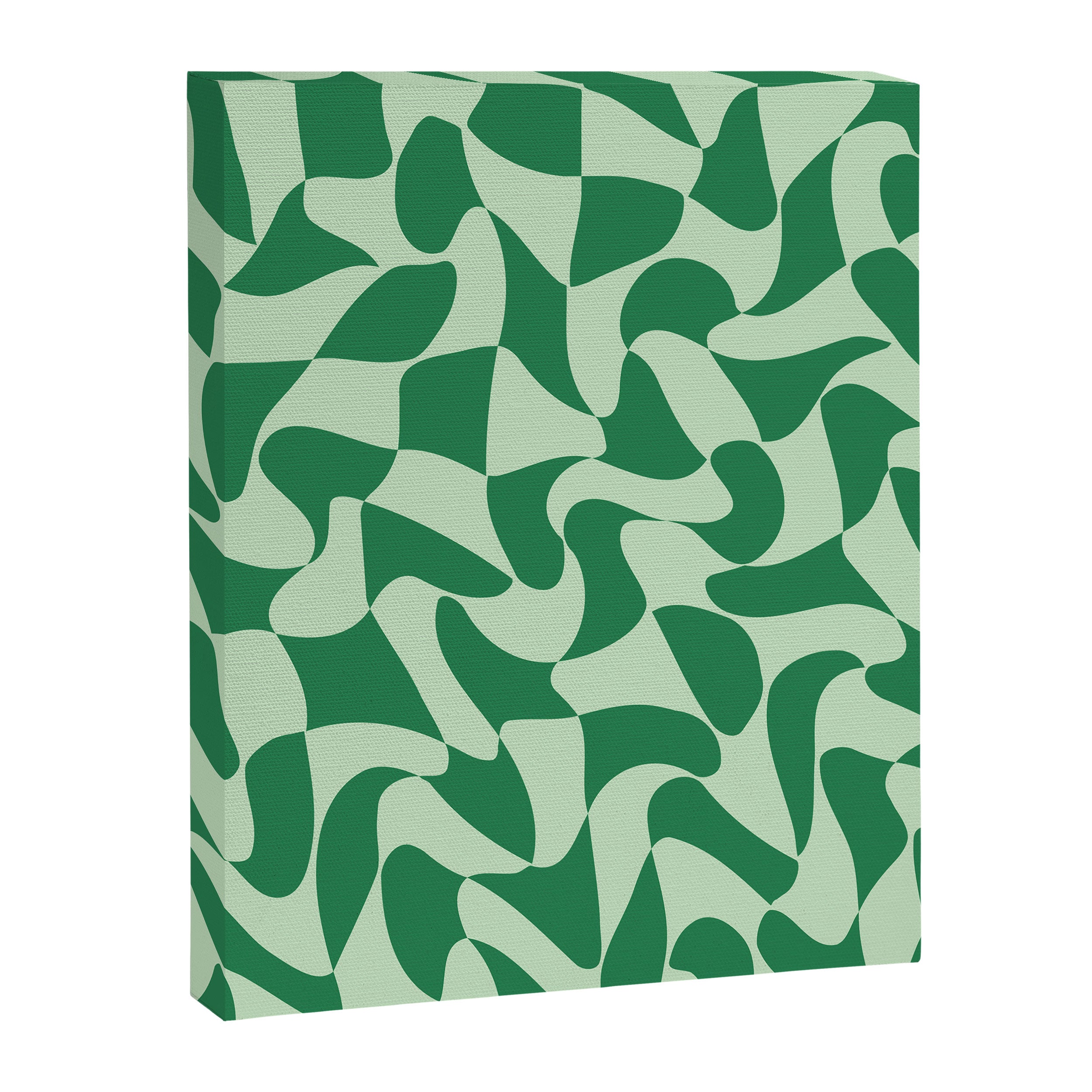 Wavy Check in Forest Green Canvas Print Gallery Image 8