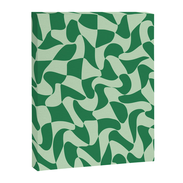 Wavy Check in Forest Green Canvas Print Gallery Image 1