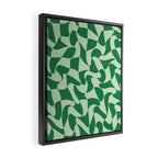 Wavy Check in Forest Green Framed Canvas Print Gallery Image 2