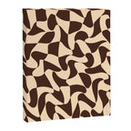 Wavy Checkerboard in Brown & Cream Canvas Print Gallery Image 6