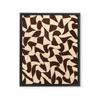 Wavy Checkerboard in Brown & Cream Framed Canvas Print Gallery Image 6