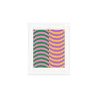 Wavy Stripes in Green, Pink, Purple & Yellow Art Print Gallery Image 1