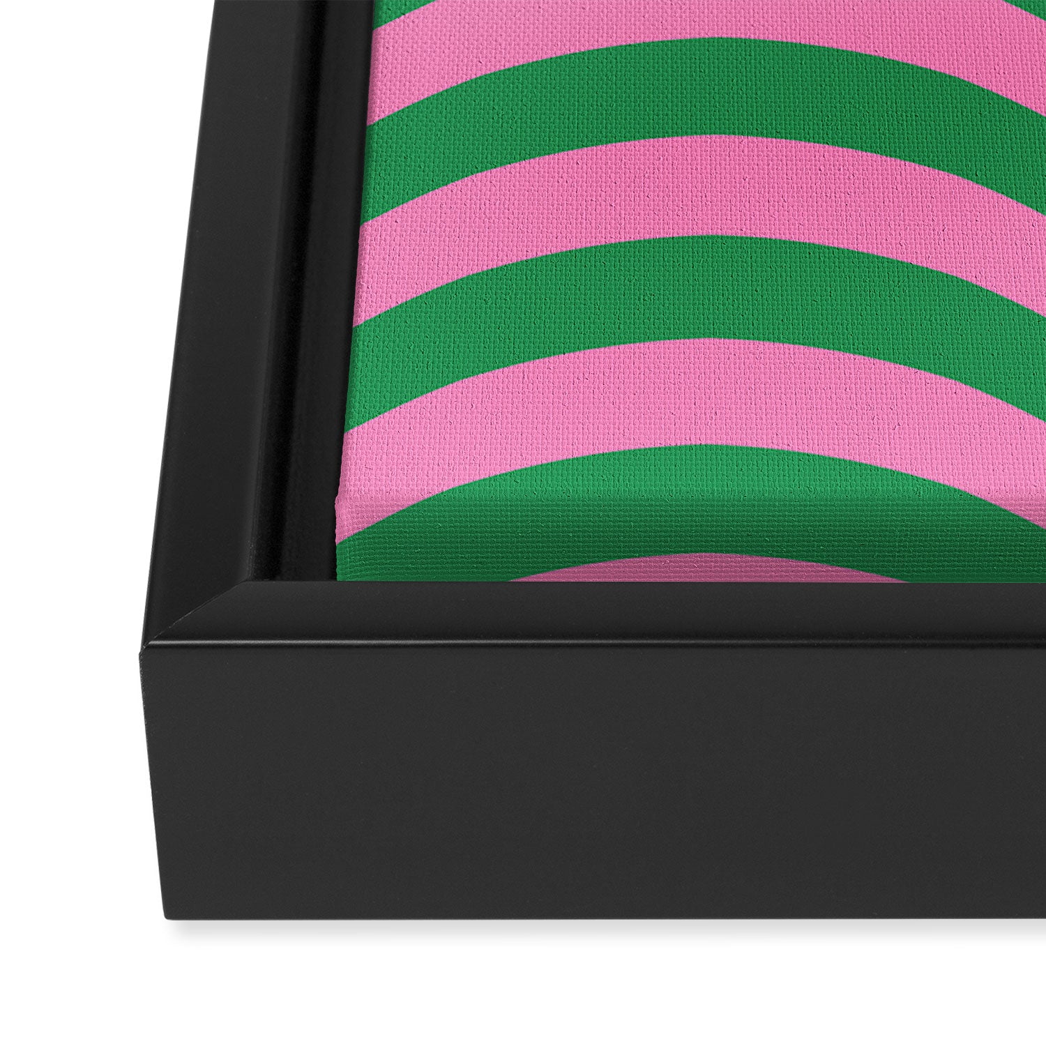 Wavy Stripes in Green, Pink, Purple & Yellow Framed Canvas Print Gallery Image 3