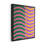 Wavy Stripes in Green, Pink, Purple & Yellow Framed Canvas Print Gallery Image 2