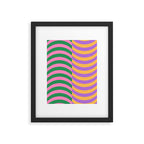 Wavy Stripes in Green, Pink, Purple & Yellow Framed Art Print Gallery Image 5