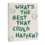 What's The Best That Could Happen in Green and Linen White Canvas Print Gallery Image 6