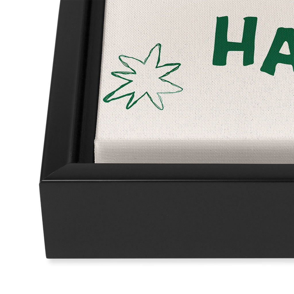 What's The Best That Could Happen in Green and Linen White Framed Canvas Print Gallery Image 3