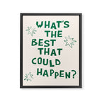 What's The Best That Could Happen in Green and Linen White Framed Canvas Print Gallery Image 6