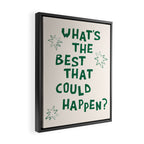 What's The Best That Could Happen in Green and Linen White Framed Canvas Print Gallery Image 2