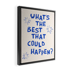 What's The Best That Could Happen in Blue and Linen White Framed Canvas Print Gallery Image 2