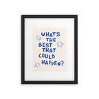 What's The Best That Could Happen in Blue and Linen White Framed Art Print Gallery Image 5