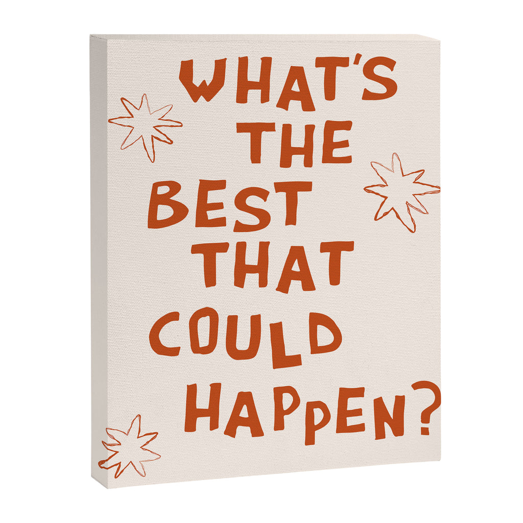 What's The Best That Could Happen in Burnt Orange and Linen White Canvas Print Gallery Image 6