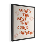 What's The Best That Could Happen in Burnt Orange and Linen White Framed Canvas Print Gallery Image 2