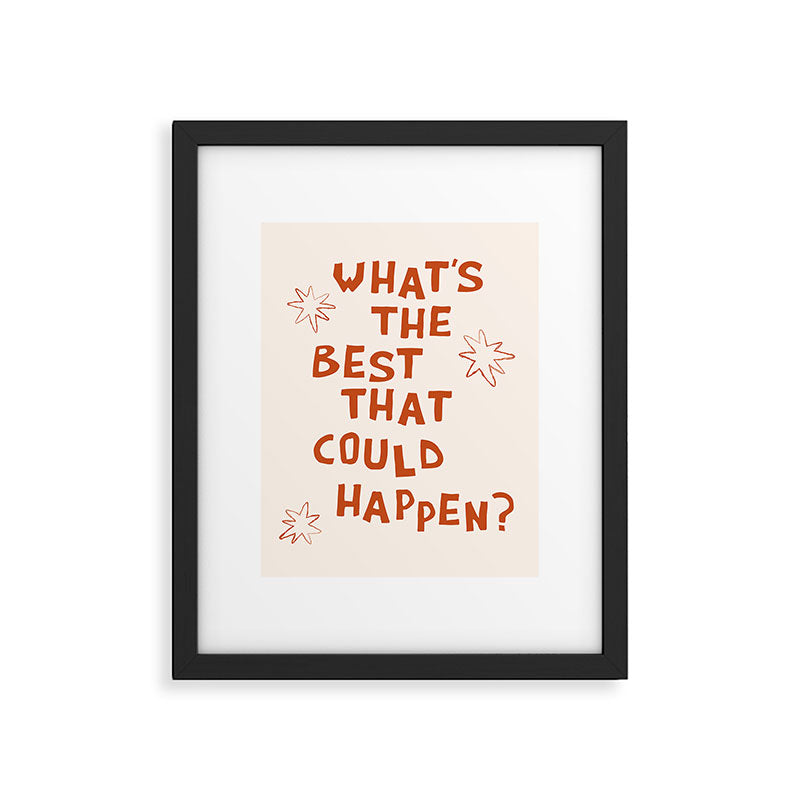 What's The Best That Could Happen in Burnt Orange and Linen White Framed Art Print Gallery Image 5