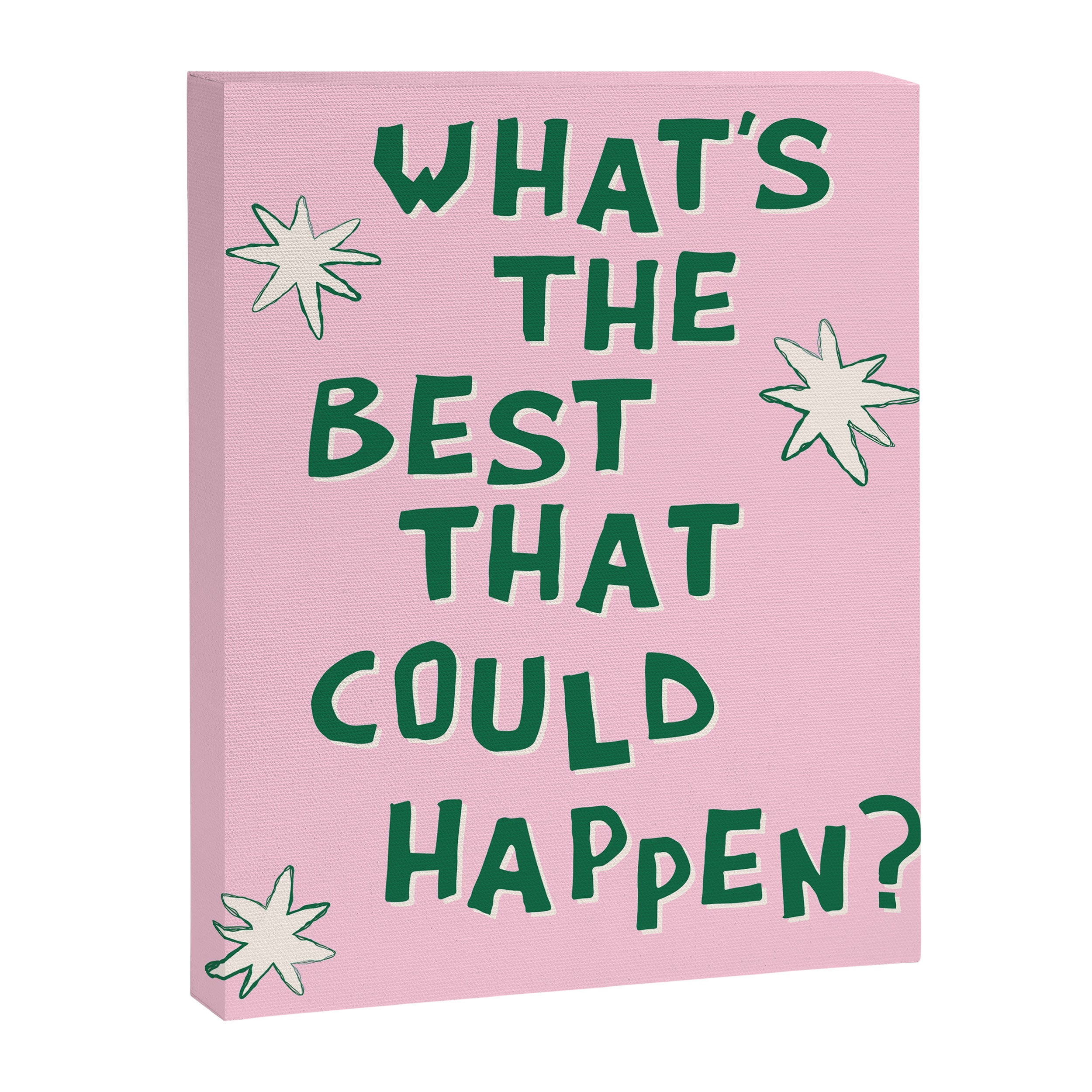 What's The Best That Could Happen in Green and Pink Canvas Print Gallery Image 6