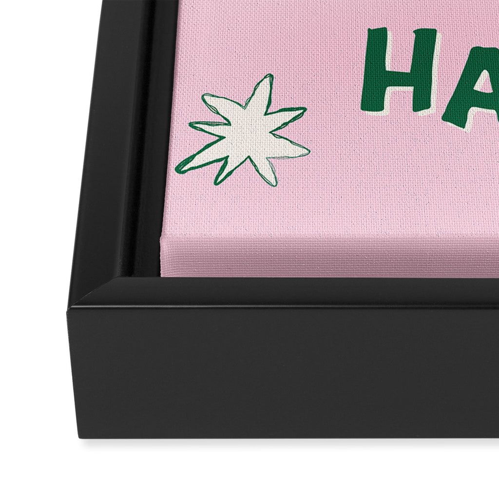 What's The Best That Could Happen in Green and Pink Framed Canvas Print Gallery Image 3