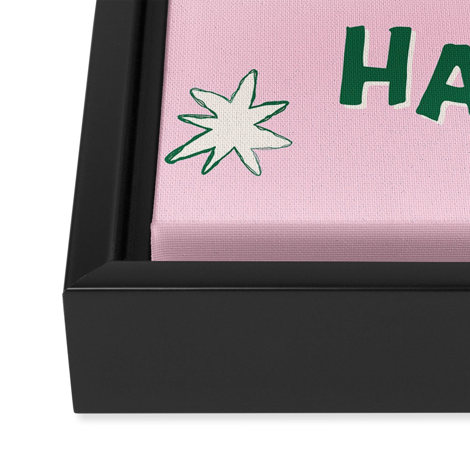 What's The Best That Could Happen in Green and Pink Framed Canvas Print Gallery Image 3