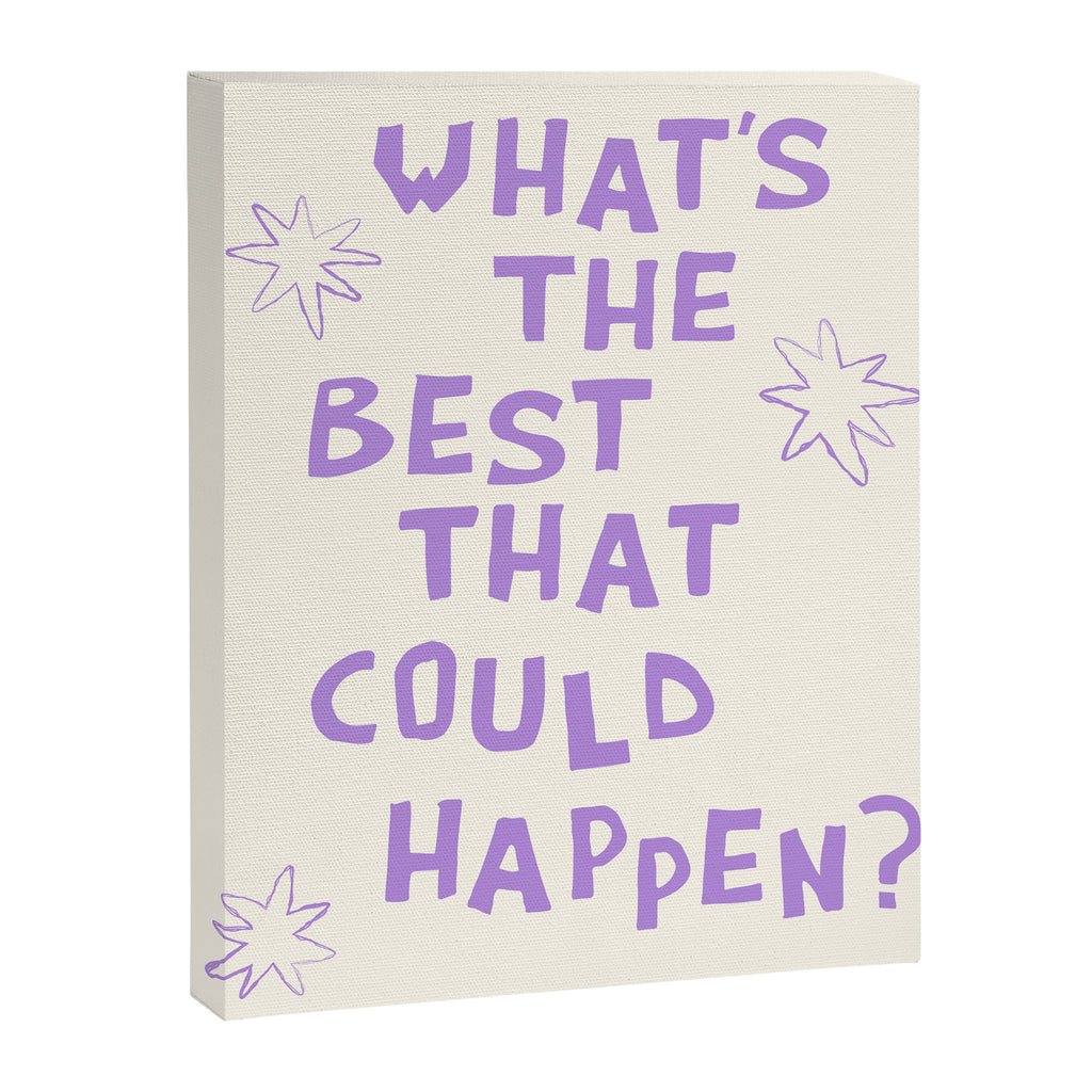 What's The Best That Could Happen in Lavender Purple and White Canvas Print Gallery Image 6