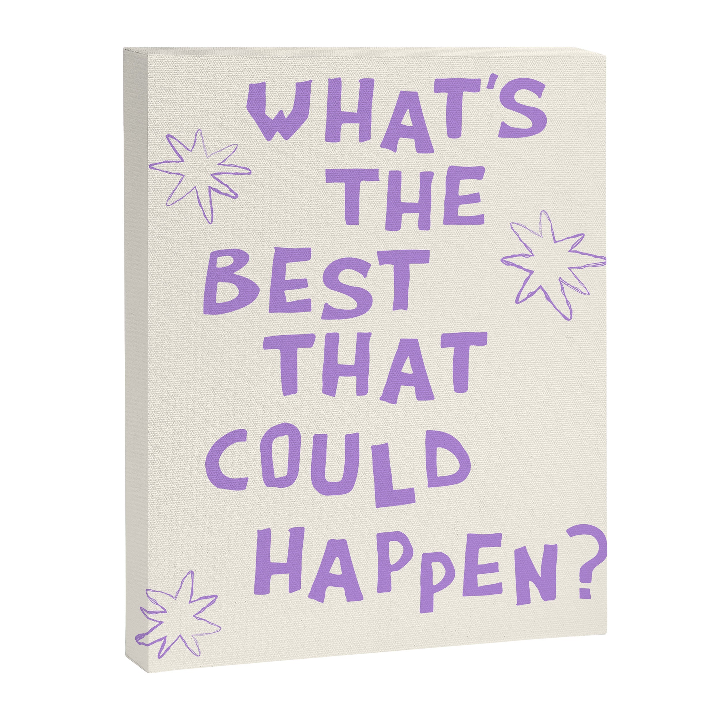 What's The Best That Could Happen in Lavender Purple and White Canvas Print Gallery Image 6