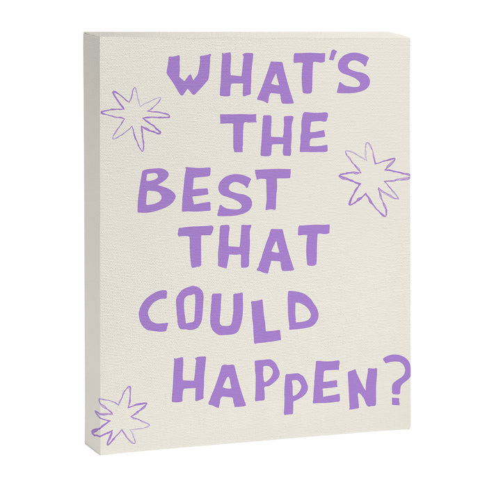 What's The Best That Could Happen in Lavender Purple and White Canvas Print Gallery Image 1